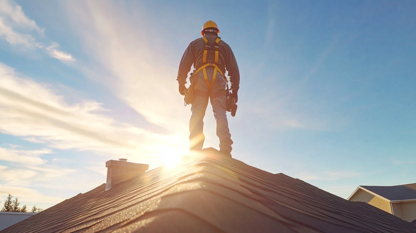 Roofer on roof